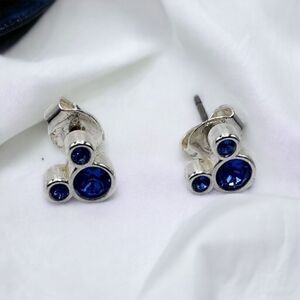 Disney Blue silver mouse ears earrings